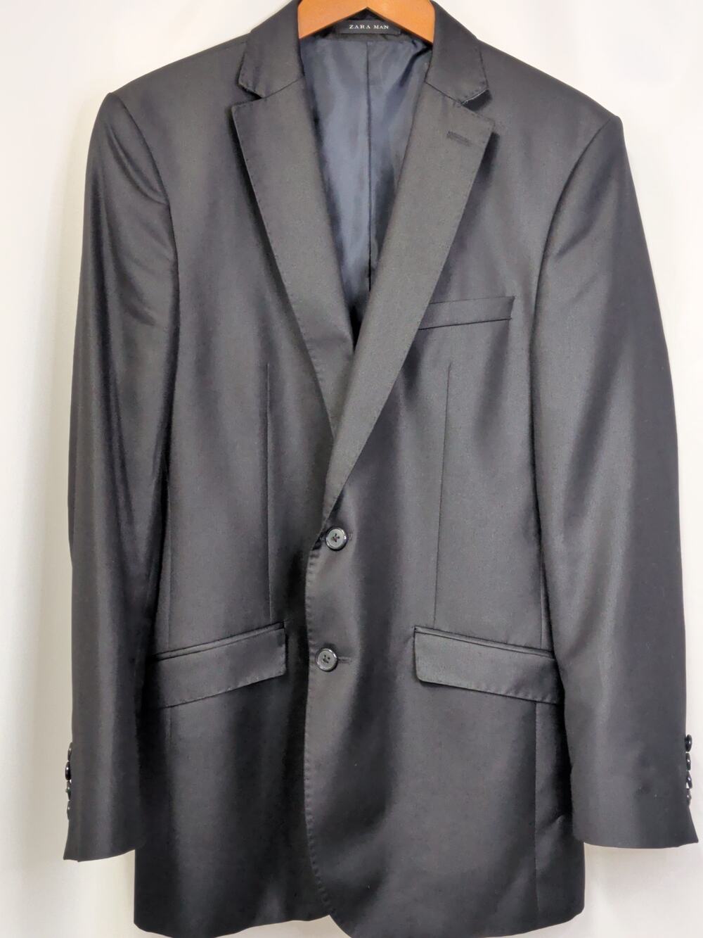 Zara Man Black Business Casual Notched Lapel Blazer size 40